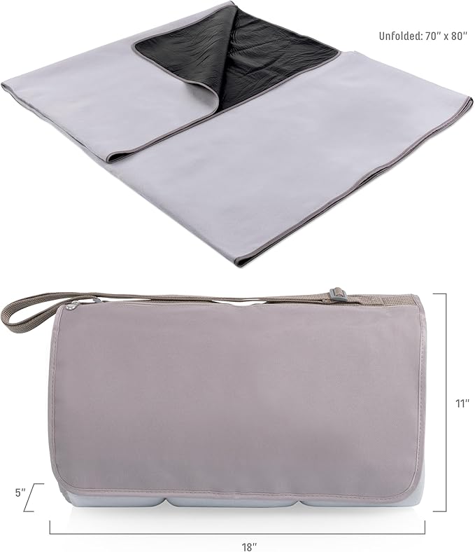 PICNIC TIME Blanket Tote XL Outdoor Picnic Blanket, Beach Blanket, Camping Blanket, (Greige)
