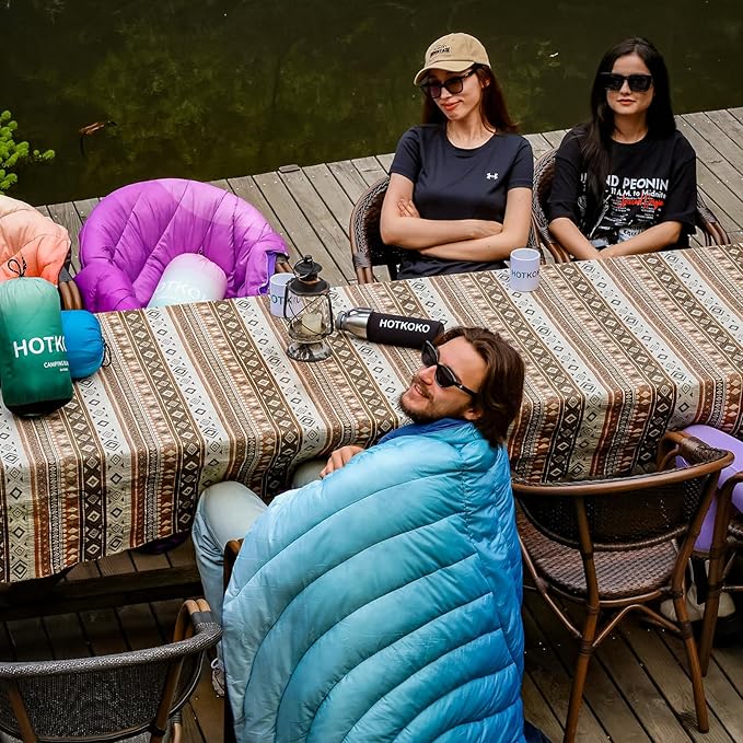 Camping Blanket,Packable Down Alternative Puffy Printed Camping Blanket Lightweight Outdoor Blanket for Camping,Traveling, Stadium, Hiking, Picnics