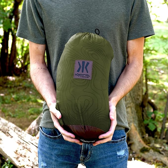 Kijaro Native Camp Quilt | Printed Outdoor Camping Blanket | 55" x 79" | Hawksbill Crag Green, 1-Person