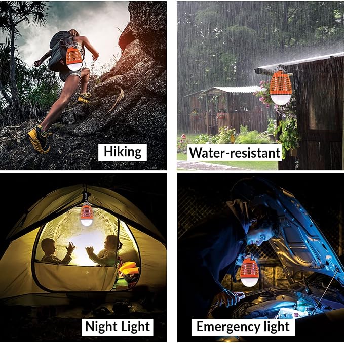 Himalayan Glow Camping Lantern, LED Night 360° of Brightness, Rechargeable Hiking Gear, Hanging Light-2 Count, (Pack of 2)