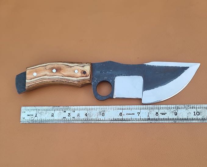 Handmad High Carbon Steel Hunting Tracker Knife Overall 10 Inches With Olive Wood Handle