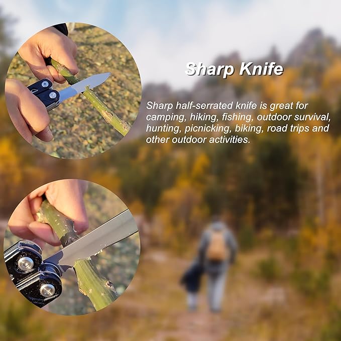 Wrench Multitool, Premium Multi Tool Wrench Pliers Knife with 9PCS Screwdriver Bits Wire Cutters Bottle Opener, Practical Multi Purpose Outdoor Camping Emergency Car Toolbox Gifts for Men