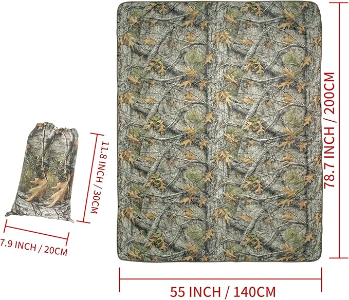 Poncho Liner Military Woobie Outdoor Camping Woobie Blanket for Travel, Beach, Grass, Picnic, Car Emergency, Outdoor, Survival