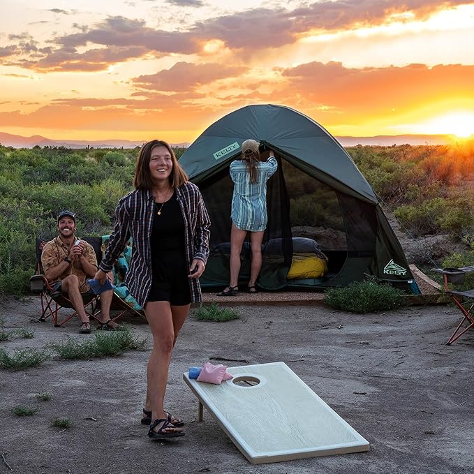 Kelty Daydreamer 4P + 6P Camping Tent, Blackout Fabric, Interior Light Diffusing Gear Loft, Standing Height, PFAS Free