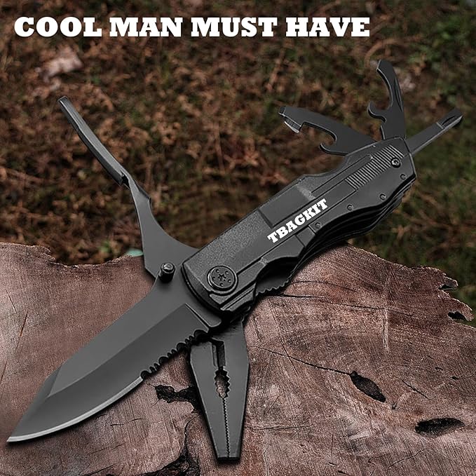 Multitool Pocket Knife, 16 in 1 Tactical Knife With Blade Saw Pliers Screwdriver Bottle Opener for Camping, Emergency, Daily Use, Perfect Birthday Christmas Gifts for Men Dad Husband