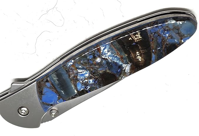 Blue Fusion Solid Hanlde on Ken Onion Designed Leek Plain Blade
