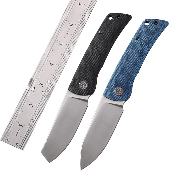 Petrified fish PFE05 Flavorist,3.15" K110 Satin Blade, 94g Micarta Handle Front Flipper Liner lock Folding knife (Khaki)