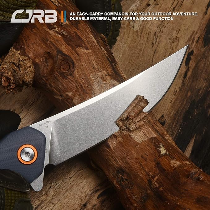 CJRB Folding Knife Gobi(J1906) Stonewash D2 Steel Balde G10 Tactical Handle Pocket Folding Knife EDC