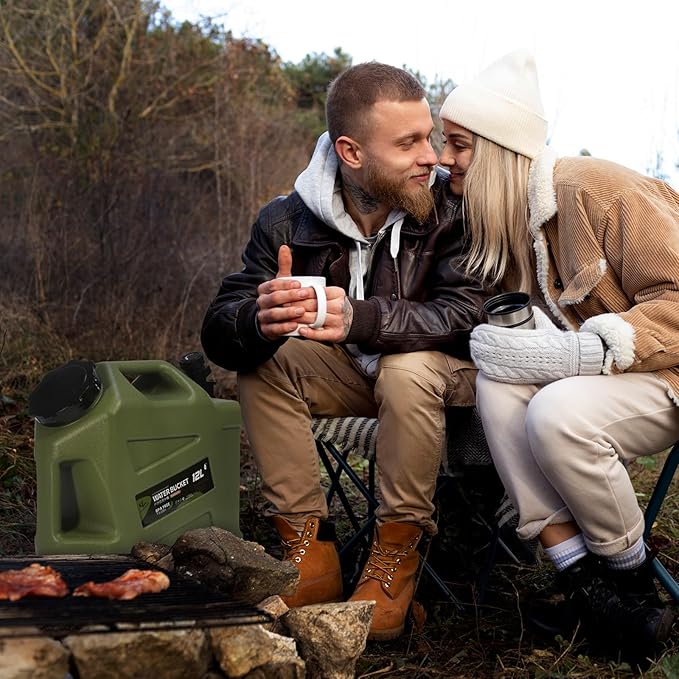 3.2 Gallon Water Jug, Camping Water Container Water Storage with Spigot No Leakage Portable Emergency Water Tank for Outdoor Hiking Camping Essential Picnic Supplies Green