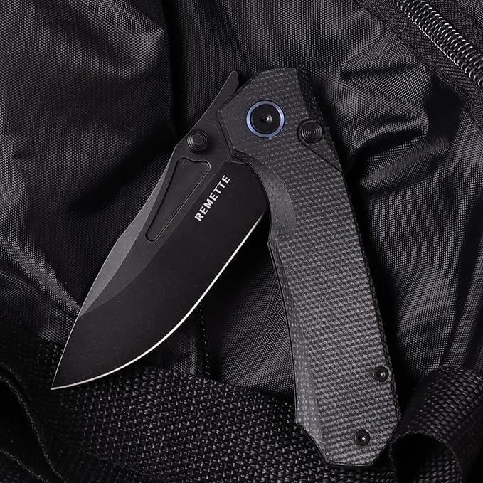 Pocket Knife Rockable Design Button Lock Rhino 0315, EDC Pocket Knife for Men, 14C28N Blade Folding Knife, Durable Micarta Handle with Pocket Clip, Sharp Hunting Camping Knives