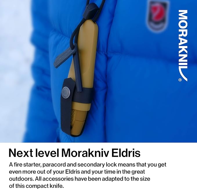 Morakniv Eldris Fixed-Blade Pocket-Sized Knife with Sandvik Stainless Steel Blade, Lanyard and Firestarter, 2.2-Inch