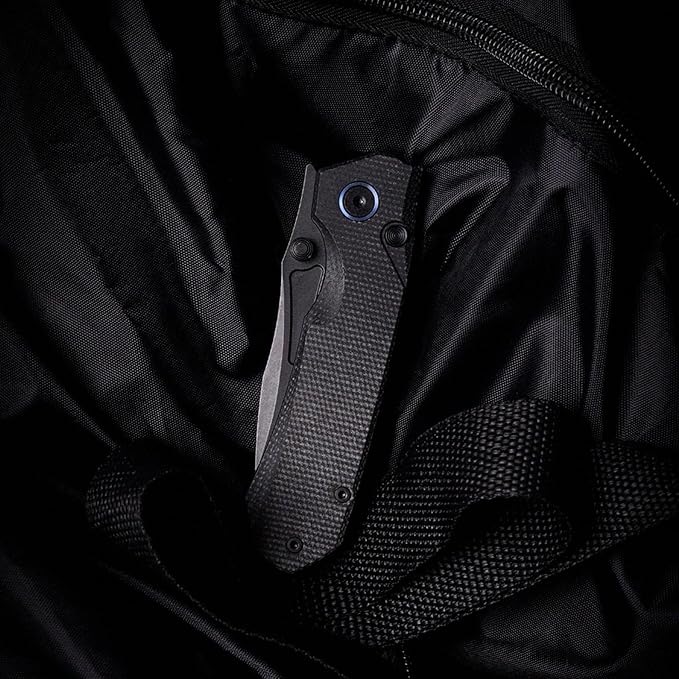 Pocket Knife Rockable Design Button Lock Rhino 0315, EDC Pocket Knife for Men, 14C28N Blade Folding Knife, Durable Micarta Handle with Pocket Clip, Sharp Hunting Camping Knives