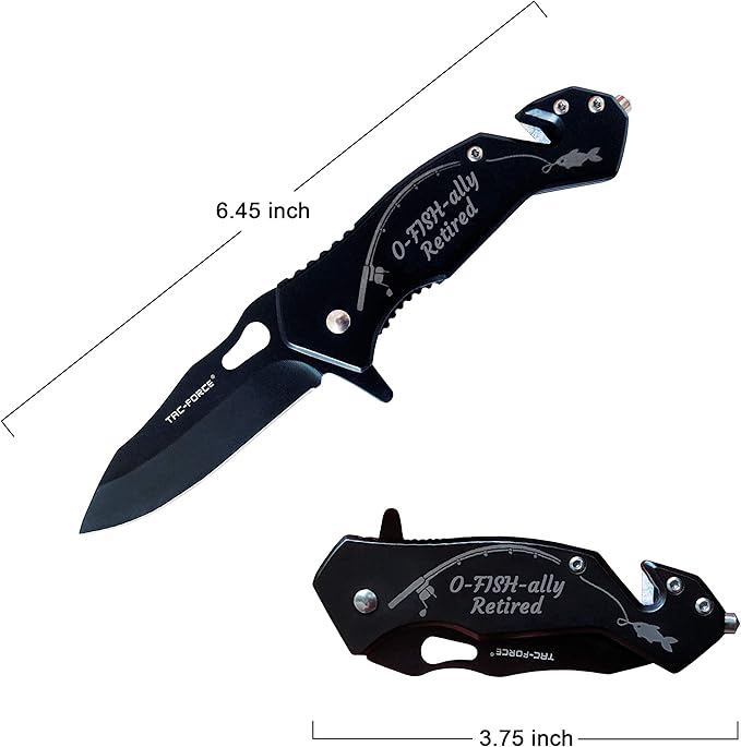Retirement Gifts for Men who love Fishing - Engraved Pocket Knife for a Fisherman - Ofishally Retired - Funny Retirement Gifts Idea for a Fisherman - Happy Retirement 2023 (O-FISH-ally Retired)