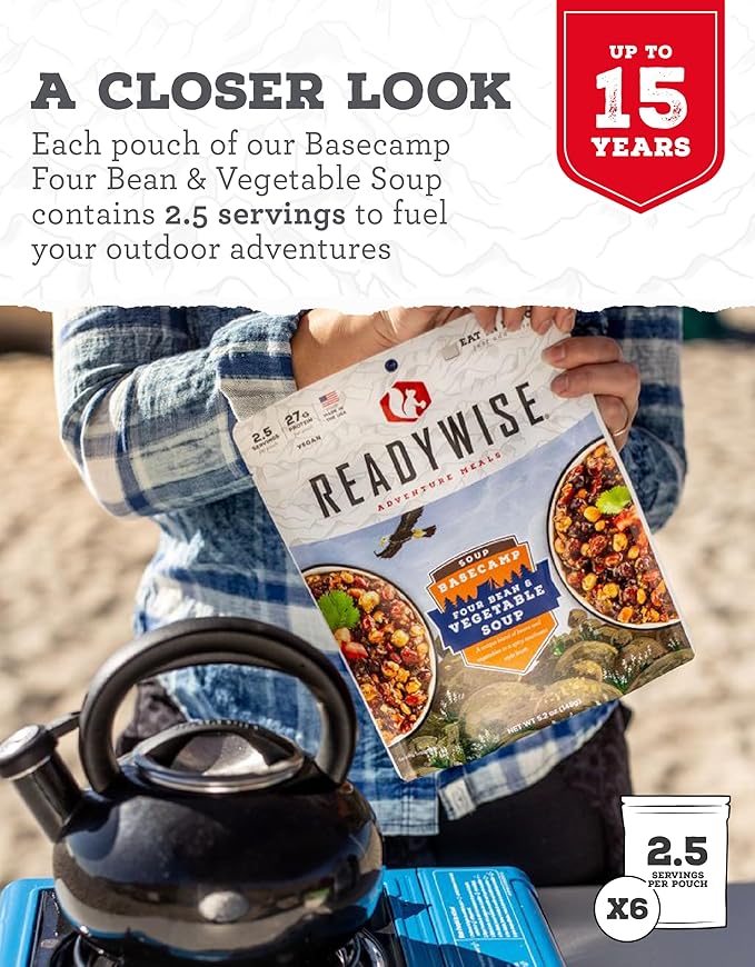 ReadyWise Basecamp Four Bean & Vegetable Soup (6 Pack)