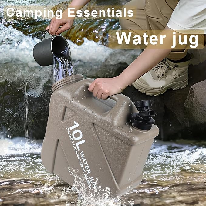 2.6Gallon (10L) Water Jug,camping gear,Water Tank,BPA Free Water Jug, Multifunction Water Storage Containers for Camping Outdoor Hiking,Emergency Stroage