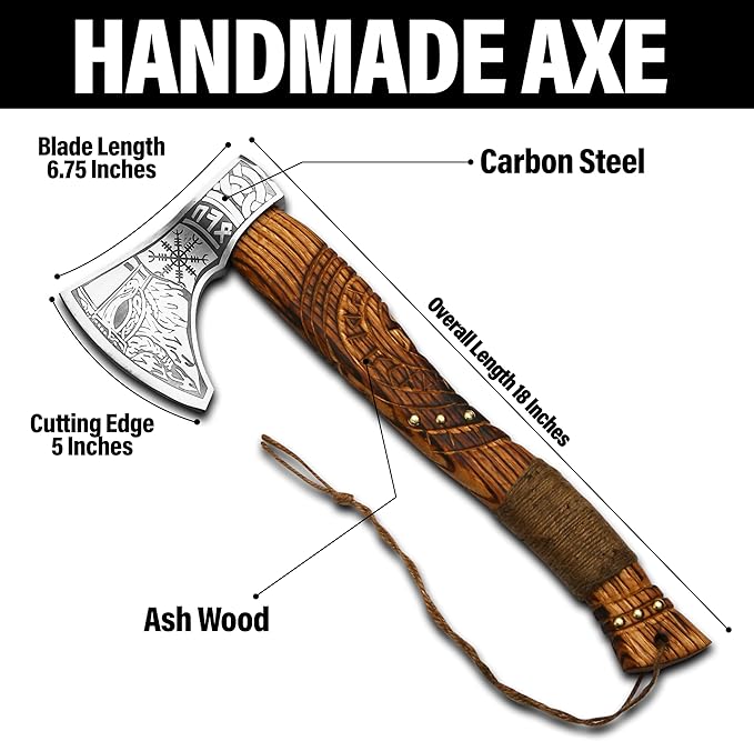 Billion EXPORTS | Viking Axe,Hatchet,Throwing Axes,Hand Axe,Gifts for him,Wood Working Tool,Viking Gifts for Men0,Camping Hatchet,Tomahawk,Bearded Axe
