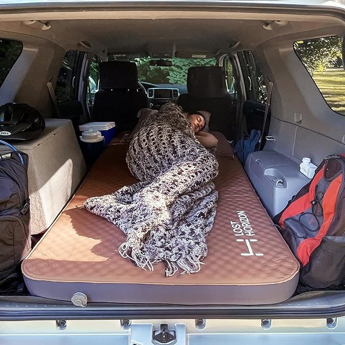 LOSTHORIZON Air & Foam Camping Mattress, Self-Inflating Sleeping Pad, 4.5" Thick, with Air Pump, Single