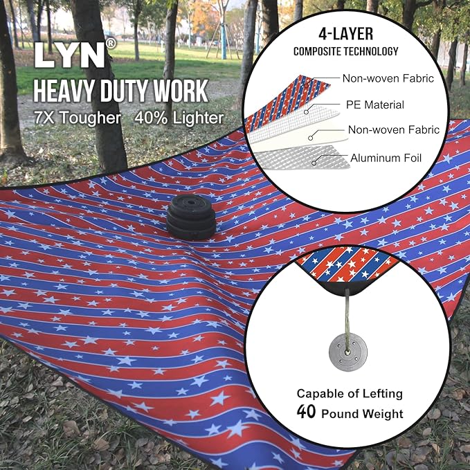 LYN Heavy Duty Emergency Blanket Survival Gear Waterproof Insulated Blanket Emergency Tarp for Camping, Hiking, Bushcraft