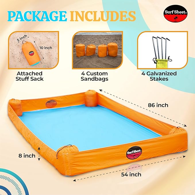 Sandproof Beach Blanket - Oversize Large Outdoor Picnic Blanket for Beaches & Camping - Portable Family Beach Blanket Waterproof Sandproof for Parks, Travel, Vacation Essentials(Orange)