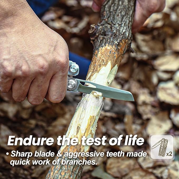 Multitool, 17-in-1 Stainless Steel Multi Tool Pliers with Self-locking, Pocket Knife, Professional (EDC) Multi-tool for Outdoor, Survival, Camping and Hunting, Hiking, Simple Repair