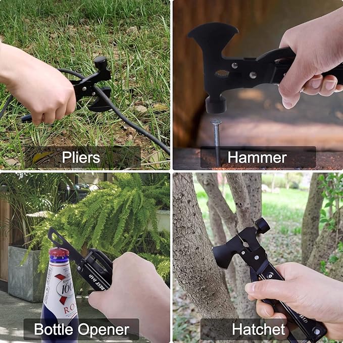 Gifts for Dad from Daughter Son,All in One Survival Tools Axe Hammer Multitool Camping Accessories,Birthday Father's day Christmas Thanksgiving day Gift Ideas for Men Father Him,ATH-402