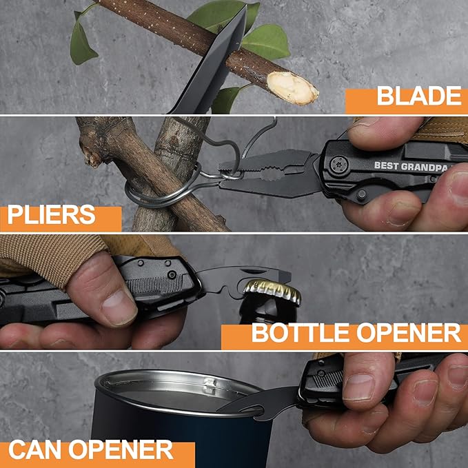 Grandpa Gifts - Grandpa Fathers Day Gift, BEST GRANDPA EVER Multitool Knife - Birthday Gifts for Grandpa, Best Grandpa Gifts - Grandparents Gifts, Grandpa Gifts from Grandchildren