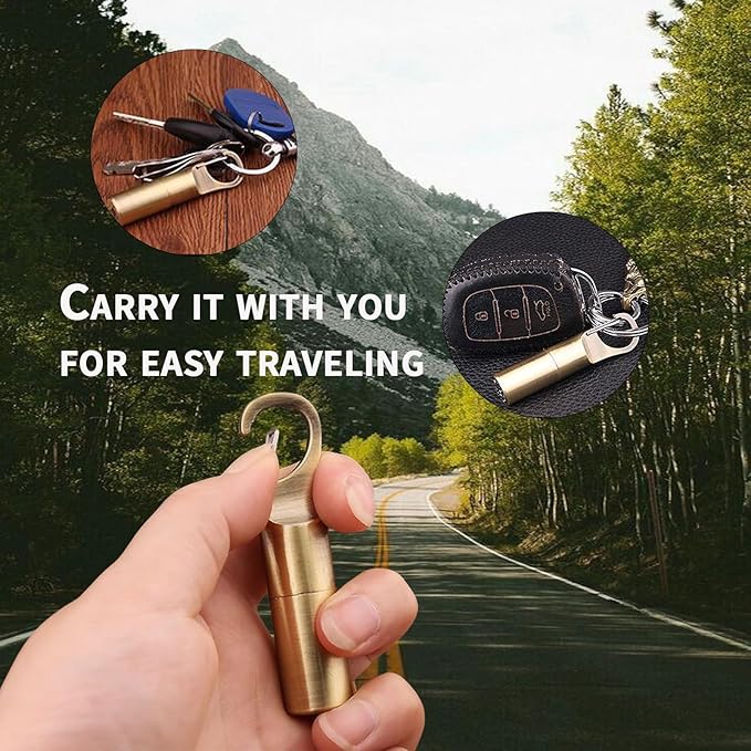 Cool Permanent Match Lighter Refill, Creative Mini Portable Hook-and-Loop Waterproof Vintage Trench Lighters, Unique Gifts for Men Camping Candles (No Kerosene) (Silver)