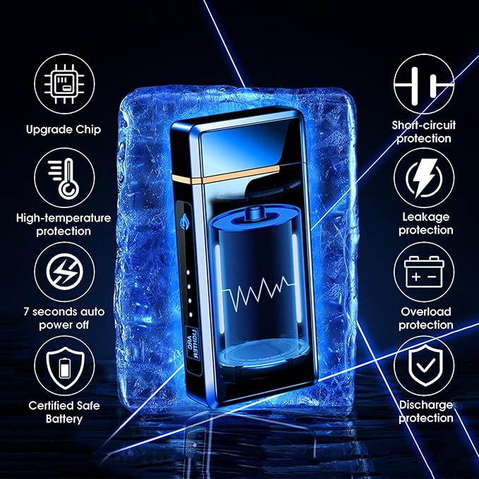 Electric Lighter, Rechargeable Lighter, Plasma Lighter, Waterproof USB Gifts for Men, Arc Flameless Lighters for Candle Incense, Outdoor Cooking Camping, Hiking Gear