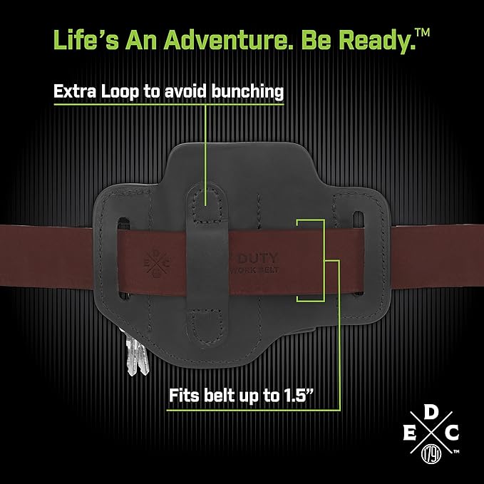 Multitool Holster, Leather Multitool Sheath, EDC Pouch for Belts Fits Multitool, Knife, Keys and Small Flashlight - Compatible with Full Size Leatherman, Gerber, SOG Multitools, Black