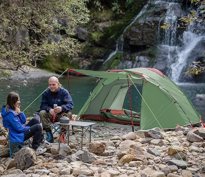 KAZOO 2/4 Person Camping Tent Outdoor Waterproof Family Large Tents 2/4 People Easy Setup Tent with Porch Double Layer