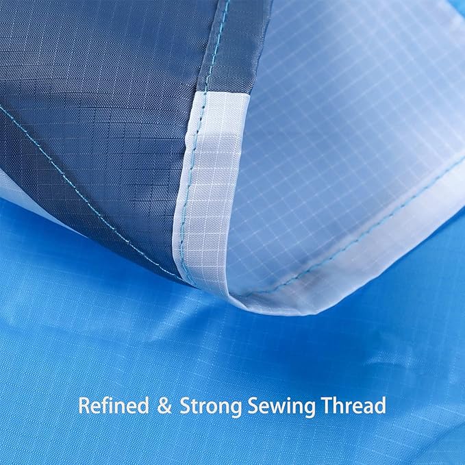 Beach Blanket Sandproof Waterproof, Large Beach Mat Lightweight Portable Quick Drying for Picnic Camping Hiking Travel Beach Accessories (1, BlueWhiteGrey, 118x106 Inches)