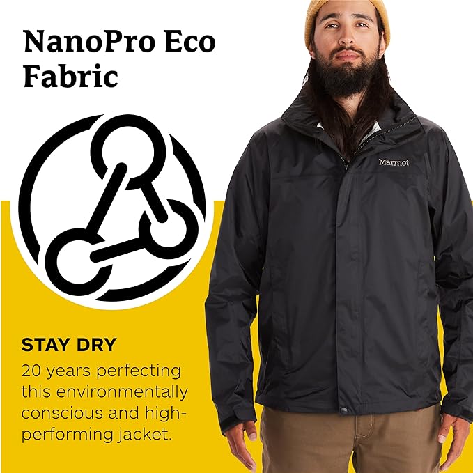 MARMOT Men's Precip Eco Waterproof Rain Jacket - 100% Recycled, Breathable, Lightweight, Packable Raincoat
