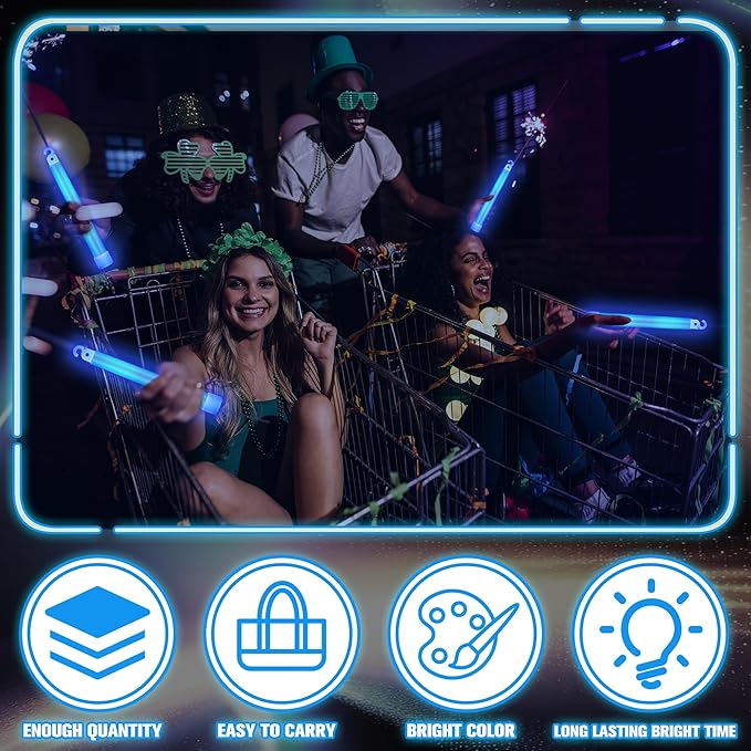 Sotiff 48 Pcs 6 Inch Large Bright Glow Sticks Light Sticks Emergency Chem Safety Glow Sticks with 12 Hours Duration for Survival Hiking Outdoor Camping Dark Party Activities Blackout Storm