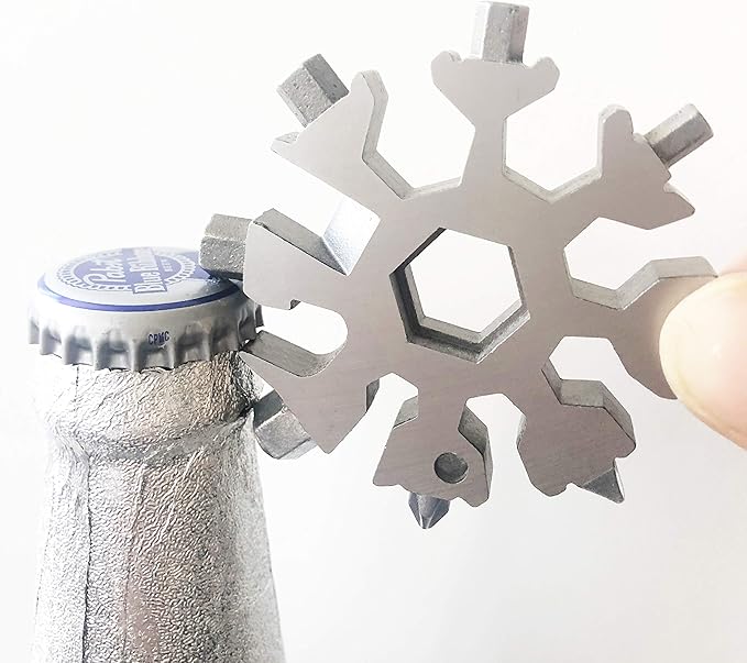 CASIMR Snowflake Multi Tool, Unique Stocking Stuffers for Women Men Kids Adults Teens, Mens Christmas Gifts Cool Gadgets for Dad Birthday Gift, Portable 18-in-1 Stainless Steel Multitool Presents