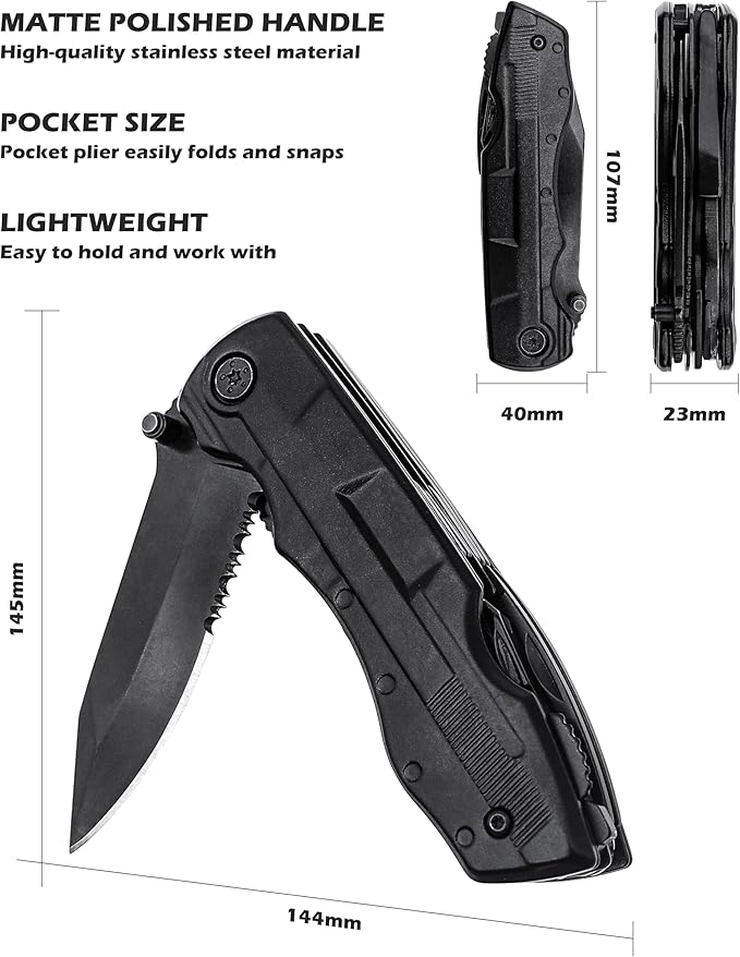 Rush Deer Pocket Knife - Folding EDC Multitool for Men, Small and Versatile Camping, Fishing, and Hiking Accessories Set