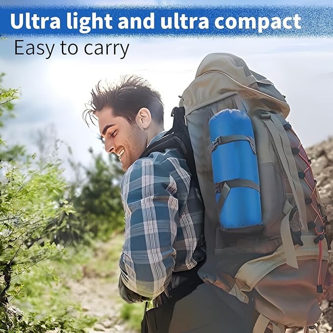 DDD Ultra-Light Inflatable Camping Sleeping Pad with its Built-in Foot Pump and Pillow - The Ultimate Camping pad, Hiking pad, Backpacking Pad and Lightweight for a Outdoor Sleep——Royal Blue