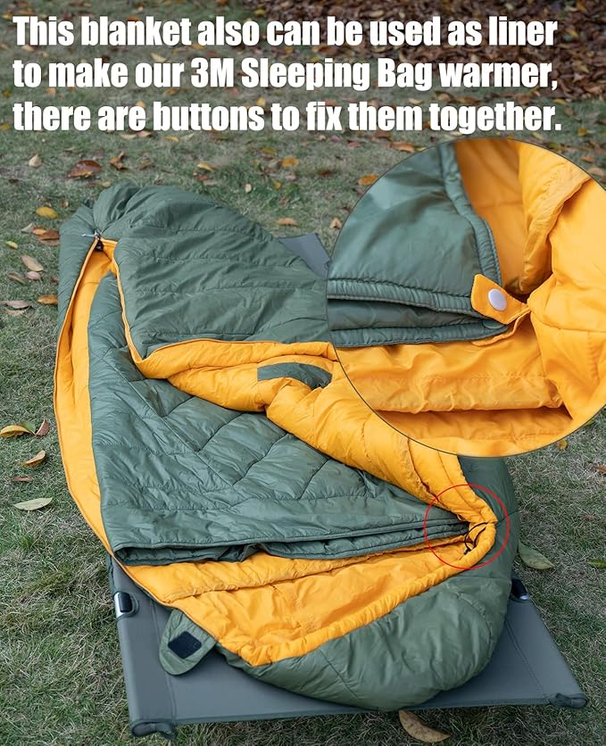 iClimb Hooded 3M Thinsulate Insulation Warm Camping Blanket Wearable Poncho Ultralight Compact (Green)
