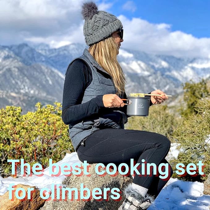 Bulin 24/13/11/8/4 PCS Camping Cookware Mess Kit Lightweight Backpacking Cooking Set Outdoor Cook Gear for Family Hiking, Picnic(Kettle, Pot, Frying Pan, Bowls, Plates, Spoon)