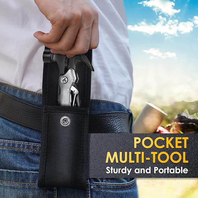Camping Accessories Multitool Gifts for Men - 12 in 1 Christmas Stocking Stuffers Hammer Multi Tool Birthday Gift for Dad Boyfriend Women Husband Cool Stuff Gadgets Pocket Tools for Fishing Hunting