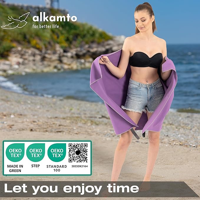 Microfiber Gym & Travel Towel Set of 2 Size in 1 Pack (XL + S) - Camping Towel - Sports & Beach & Yoga Towel- Quick Dry Towel - Super Absorbent