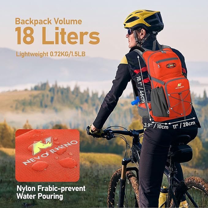 N NEVO RHINO Hydration Backpack, Hydration Pack Hydropack, Water Backpack Insulated Hiking Backpack with 3L Water Bladder for Hiking