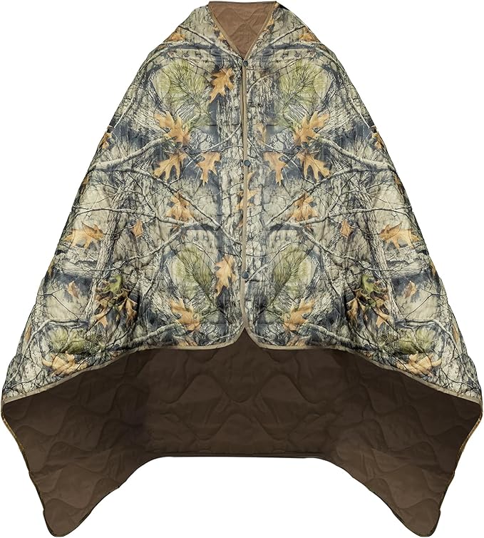 Military Poncho Liner 55”x 79” Camping Blanket Woobie Compact Waterproof for Travel Stadium Outdoor Camping