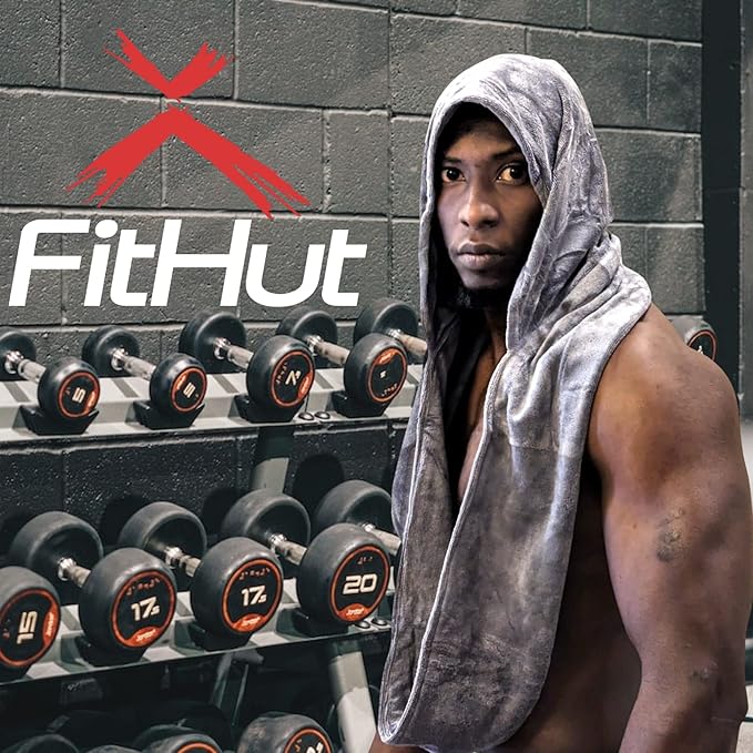 Gym Hooded Towel | Fast Drying & Light Weight Towel | Super Absorbent Workout Sweat Towel for Men and Women | Perfect for Sports, Fitness & Gym