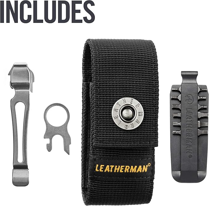Leatherman Charge Plus TTi - Titanium multi-tool with all locking tools including knives, pliers, saw and screwdriver, camping and fishing tool made in the USA, in stainless steel