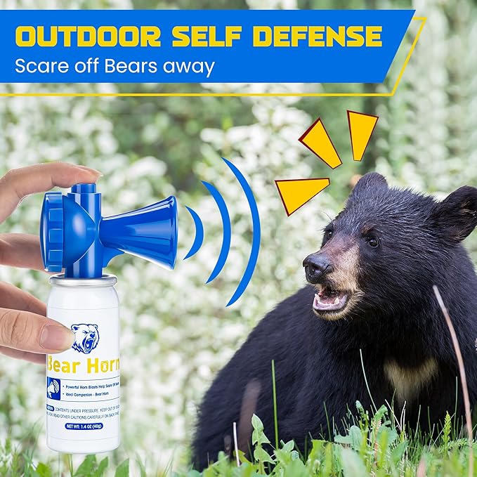6 Pack 1.4oz Bear Horn Self Defense, Loud Air Horn for Bears, 120dB Heard up to 1/2 Mile Away, Air Horns for Safety for Wild Animals, Bear Alarm Scare Bears, Ideal for Hiking