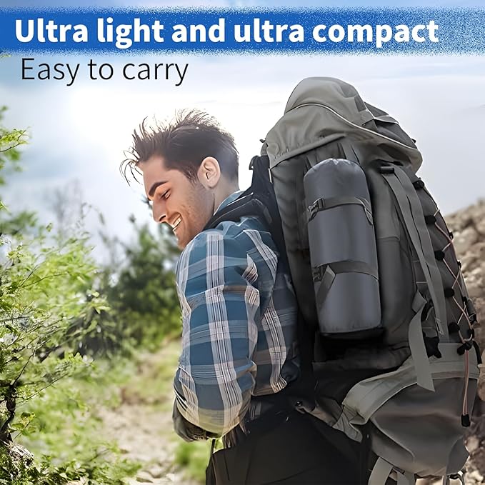 DDD Ultra-Light Inflatable Camping Sleeping Pad with its Built-in Foot Pump and Pillow - The Ultimate Camping pad, Hiking pad, Backpacking Pad and Lightweight for a Outdoor Sleep——Gray