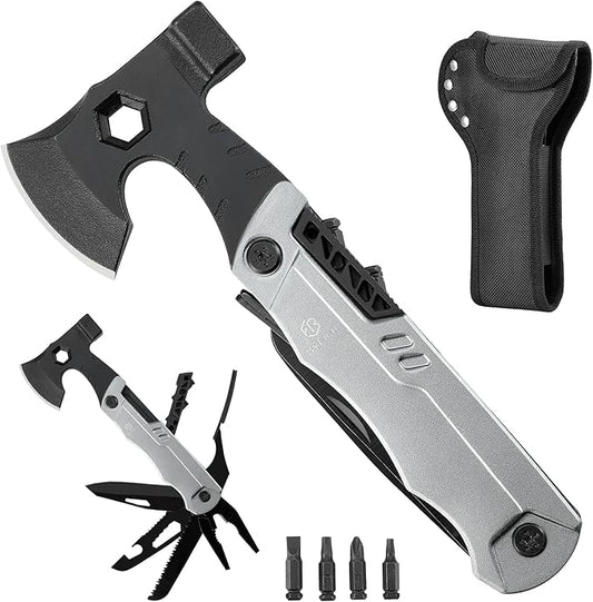 22-in-1 Multitool Pliers with Safety Locking Pocket Knife with Durable Nylon Sheath for Outdoor, Fishing, Camping, Ideal Gifts for Father, Husband, Boyfriend Stocking Stuffers Christmas Gifts for Men