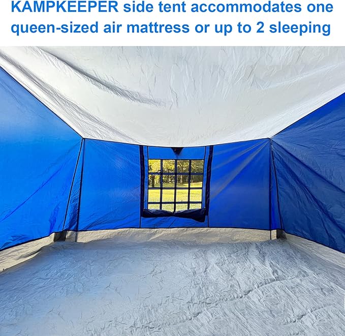 KAMPKEEPER Side Tent,Camping Tent for 10' x 10' Pop Up Canopy, Easy Set Up Gazebo,Compatible with 10' Wide Canopy Tents(Blue)
