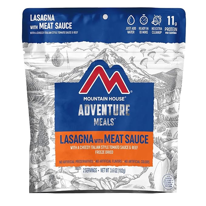 Mountain House Rice & Chicken | Freeze Dried Backpacking & Camping Food |2-Servings | Gluten-Free & Lasagna with Meat Sauce | Freeze Dried Backpacking & Camping Food |2 Servings