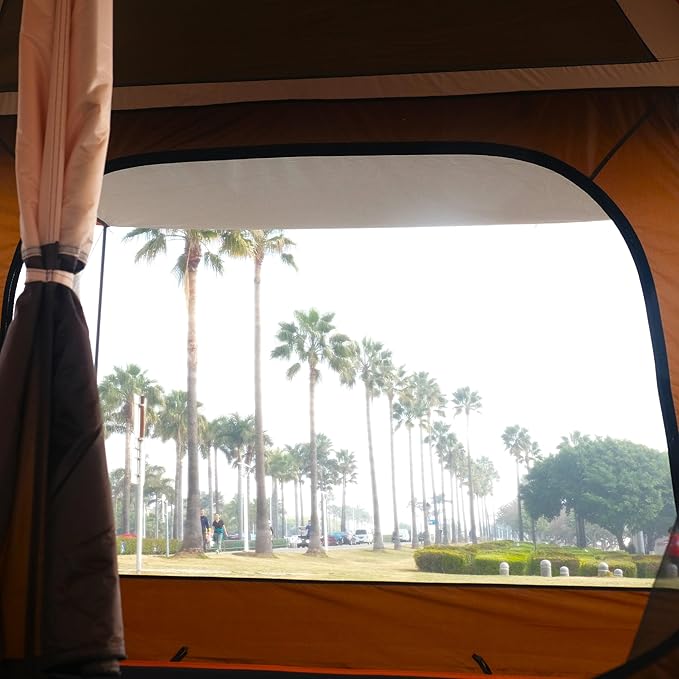 KTT Extra Large Tent 10-12-14 Person(Style-B),Family Cabin Tents,2 Rooms,3 Doors and 3 Windows with Mesh,Straight Wall,Waterproof,Double Layer,Big Tent for Outdoor,Picnic,Camping,Family Gathering